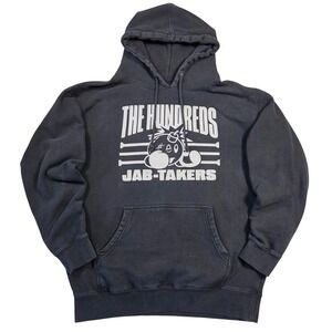 The Hundreds Jab Takers Black Graphic Hoodie Sweatshirt Mens L Streetwear Grunge